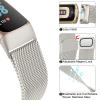 Amzpas bands for Fitbit Charge 6 Bands for Women Men, Stainless Steel Mesh Wristband with Magnet Clasp for Fitbit Charge 6 / Fitbit Charge 5 (Starlight) view 2