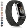Amzpas bands for Fitbit Charge 6 Bands for Women Men, Stainless Steel Mesh Wristband with Magnet Clasp for Fitbit Charge 6 / Fitbit Charge 5 (Black) view 1