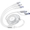 100W Multi USB Charging Cable, 6-in-1 Retractable USB C/Lightning/Micro Multi Charger Cords for iPhones, iPads, MacBook, Tablets, Galaxy, Note & More - 4Ft/1.2M 5A Fast Charging, Portable, White view 1