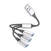 BRIGHTFUFU USB to Port Splitter Cable Portable Way USB Hub for Laptop Connect Multiple Devices No Driver Required Silver for Disk Scanner Keyboard and More view 1