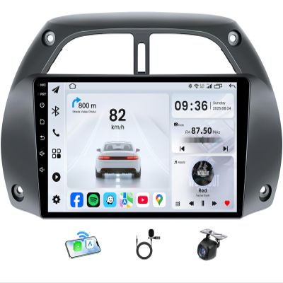 4Core 64G Car Radio for Toyota RAV4 2001-2006: 9 Inch 1280 * 800P IPS Touchscreen with Wireless Carplay Android Auto 5G WiFi 1080P Backup Camera Bluetooth GPS FM Steering Wheel Control Mirror Link
