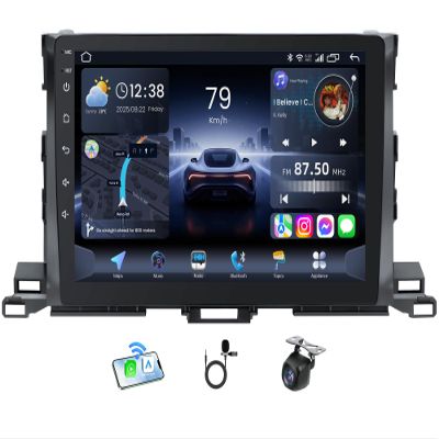 4 Core + 32G ROM Car Radio for Toyota Highlander 2014-2019: 5G WiFi CarPlay Android Auto Stereo Upgrade with 10.2 inches 1280 * 800 IPS Touch Screen Bluetooth Backup Camera GPS SWC FM RDS Radio