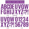 460 PCS 42 Sheets Large Letter Stickers Alphabet Numbers Bulletin Board Letters,Self Adhesive Waterproof Vinyl Stick On Letter Stickers for Poster Board Mailbox Classroom Business Decor(Purple,4 Inch) view 2