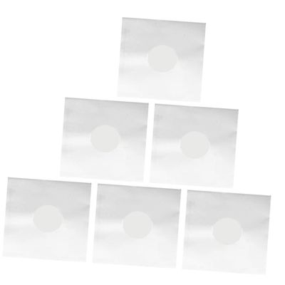 BUTIFULSIC 6pcs Vinyl Record Sleeves White Kraft Paper Bag Double Inner Film Scratch Protection Record Storage Bag for Collectors