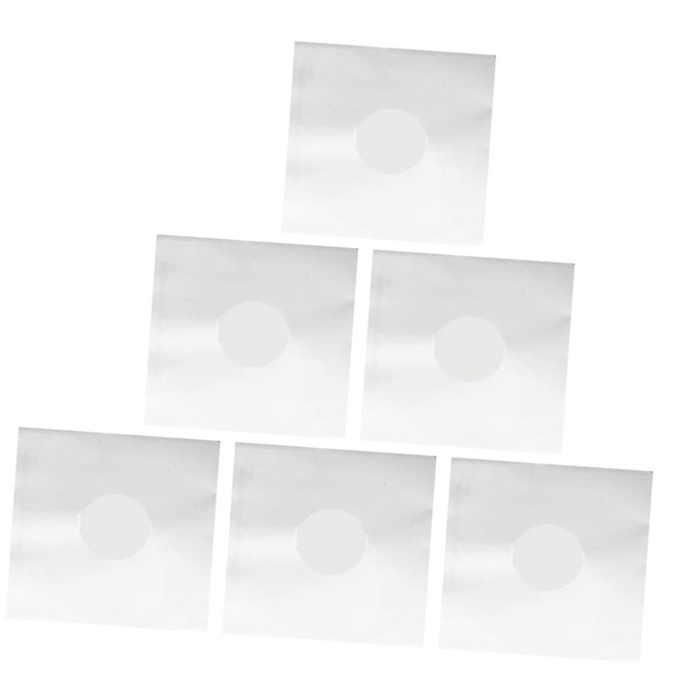 BUTIFULSIC 6pcs Vinyl Record Sleeves White Kraft Paper Bag Double Inner Film Scratch Protection Record Storage Bag for Collectors