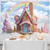 15x10ft Candyland Backdrop Pink Candy Castle Rainbow Blue Sky White Clouds Wonderland Photography Background Candyland Theme Girls Birthday Party Decorations Portraits Banner Photo Studio Props view 4