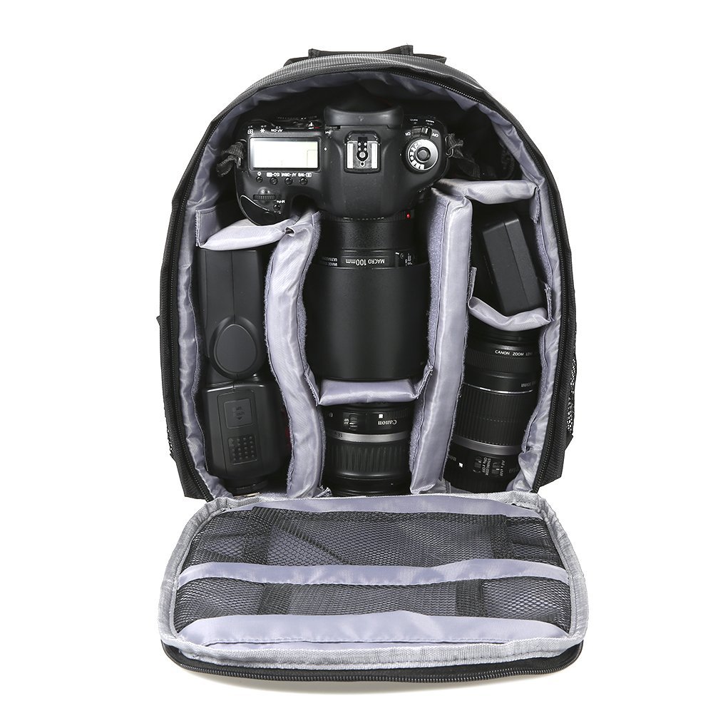 ACAGALA Camera Bag Backpack for DSLR Digital Camera Video Backpack Water Resistant Multifunctional Breathable Camera Bags (Grey)