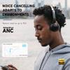 SUNJOM Sirius Over-Ear Noise Cancelling Headphone 70H Playtime Wireless ANC/ENC Bluetooth Retro On Ear Hybrid Headphones Lightweight with Built-in Microphone for Kids Students Sports Gym-Black view 2