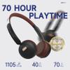 SUNJOM Sirius Over-Ear Noise Cancelling Headphone 70H Playtime Wireless ANC/ENC Bluetooth Retro On Ear Hybrid Headphones Lightweight with Built-in Microphone for Kids Students Sports Gym-Black view 4