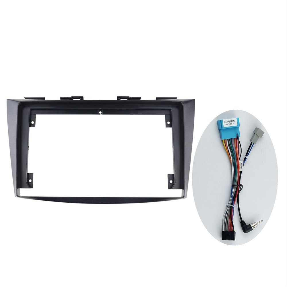 AYYDXRK Dash Kit 9 INCH Car Radio Fascia Compatible with Suzuki Swift 2012 Audio GPS Navigation Frame Stereo DVD Player Install Surround Trim Panel Install Mount Kit(Frame with Cable)