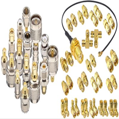 16 Type Set RF Coaxial FPV Connector Kit SMA to BNC UHF F N Type Connectors Kit & SMA Connectors Kit 18 Type SMA RP-SMA Male Female Adapter T-Type 90 45 Straight SMA Adapter Goldplated Brass