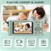 2025 Digital Camera - 1080P Vlog Camera, 44MP Compact, 16X Zoom, Anti-Shake, Green Gift for Kids view 2