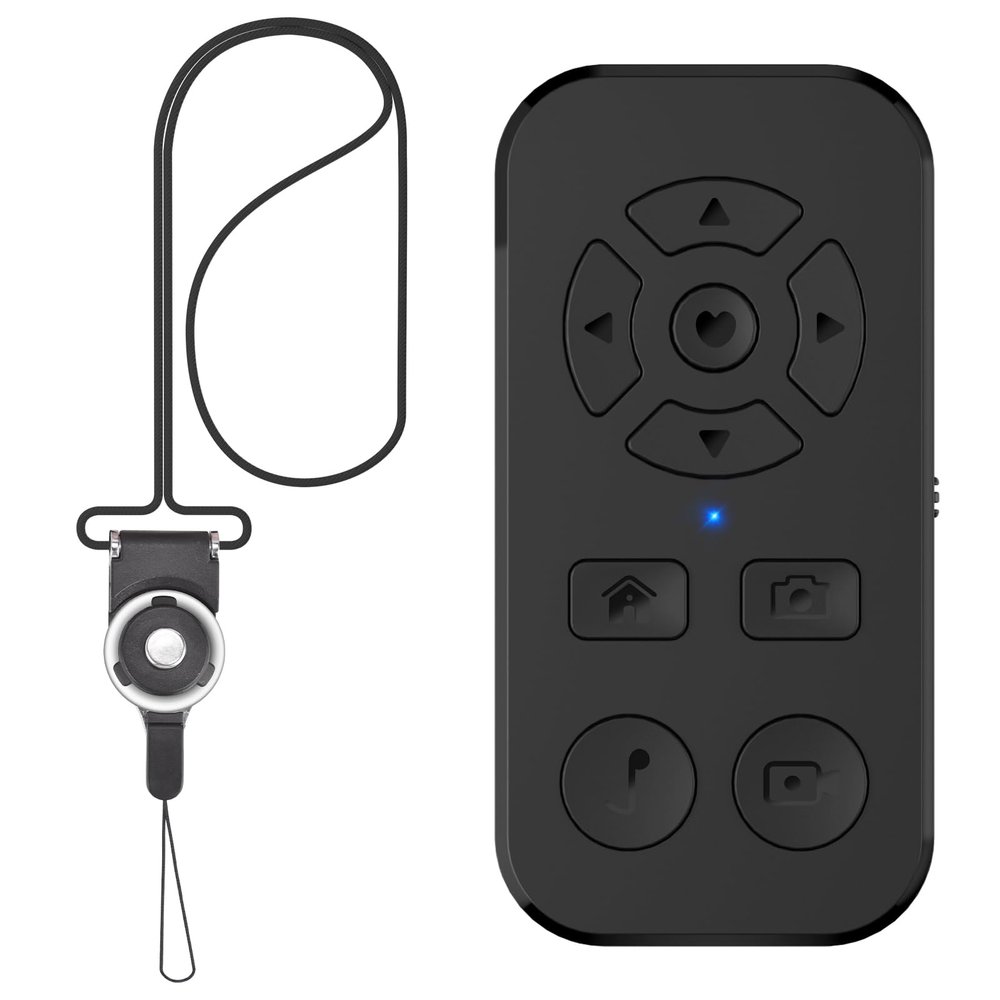 TikTok Video Scrolling Remote Control for iPhone and Android Smartphones, Cellphone E-Book APP Page Turner, Camera Photo and Video Clicker, Neck Strap Included.