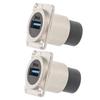 ABOOFAN USB Panel Mount Female Extension Coupler Adapter USB for Industrial Panels and Devices Plug and -Speed Data Transmission view 1