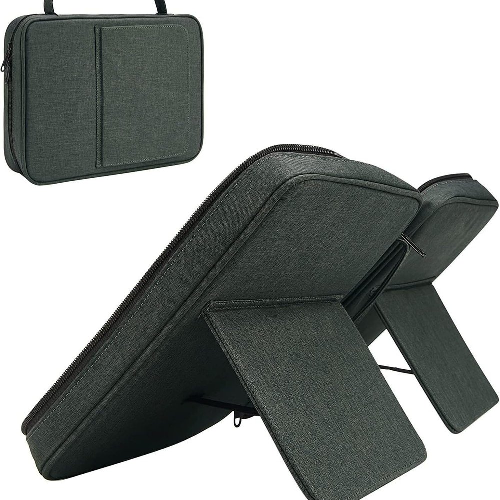 1PCS Handheld Portable Book Bag Book Reader Electronic Product Storage Bag Book Stand (Black)