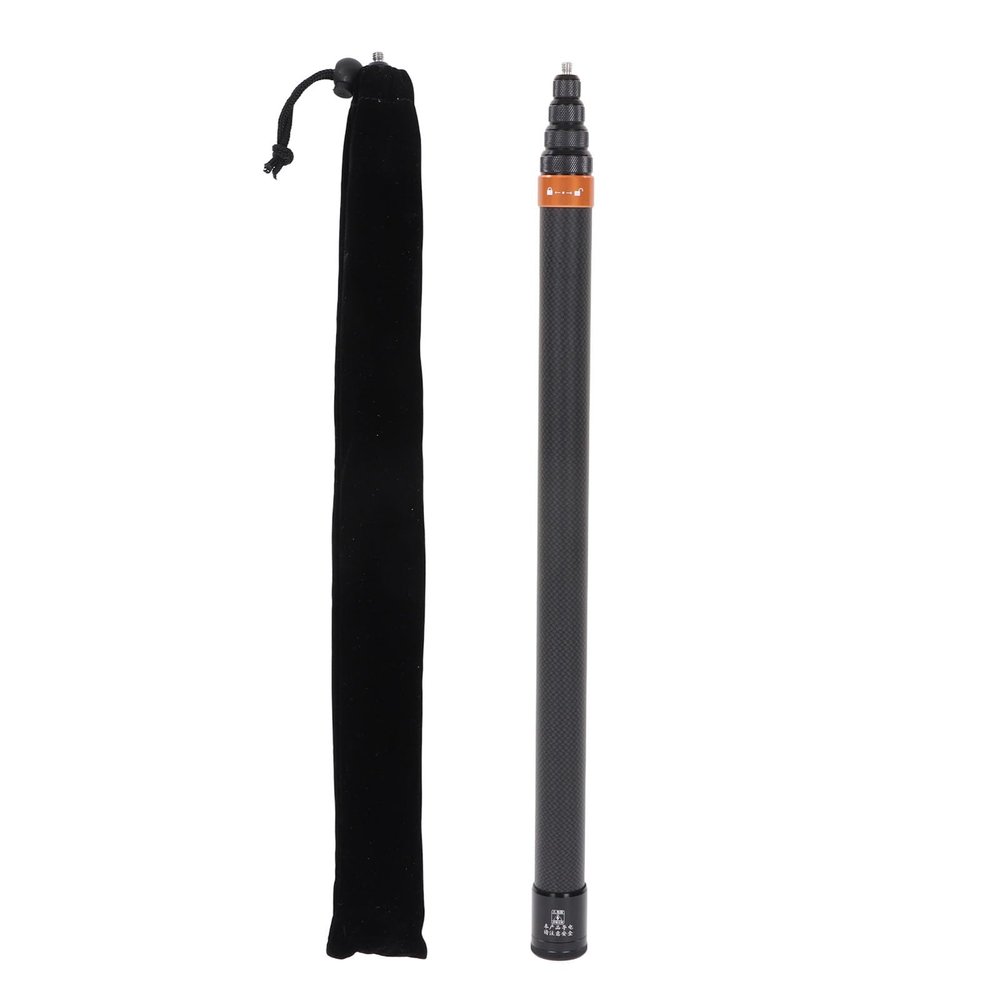 Extension Selfie Stick, Portable Hand Grip Handheld Monopod Adjustable Pole Motion Camera Selfie Stick Sports Camera Telescopic Selfie Stick for Insta360 X3 (Orange)
