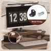 Elitix Corner Monitor Stand Desk Monitor Riser with Acrylic Feet, Deco Triangle Desk Organizers with Metal Wire Hole, Standing Corner Desk Computer Stand Can for Printer(Brown) view 4