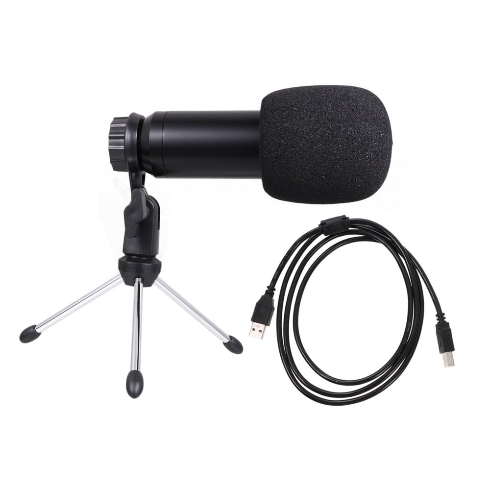 Alasum USB Recording Microphone Set with Tripod for Laptop and Desktop Cardioid Condenser Mic for Streaming Podcasting and Voice Overs Easy to Use Low Noise Performance Black Mesh Design