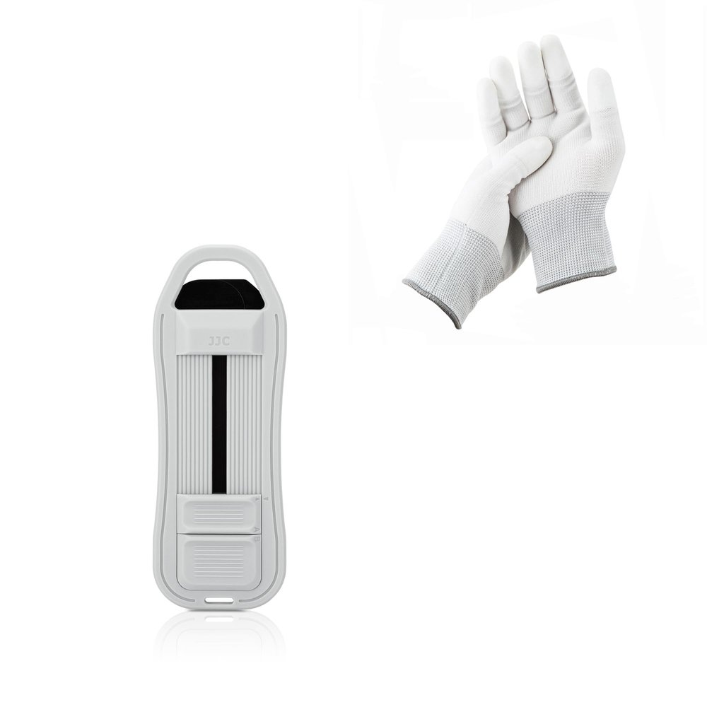 JJC 35mm Film Retriever with 2-Pack Polyester Anti-Static Cleaning Gloves for Film Developing