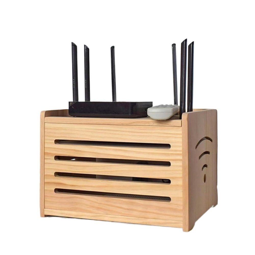 Router Storage Box,Cable Box wall Mount, Router Shelf, Router Storage Box Modem Shelf Router Cover Power Strip and Cable Management Box Desktop Storage Box