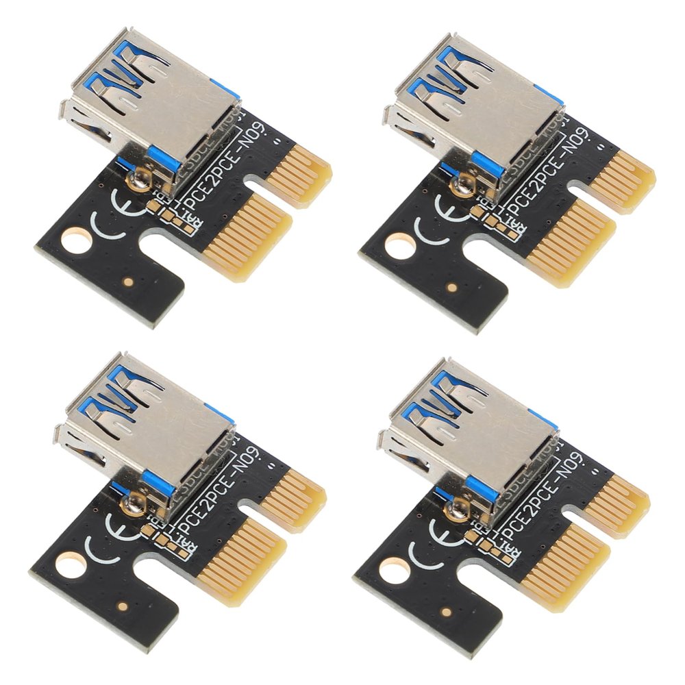 CAXUSD 4Pcs Pci-e to USB Riser Adapter Cards for Desktop Mining and Computer Expansion High-Performance Pci Express Converters with Stable Signal Transmission and Easy Installation