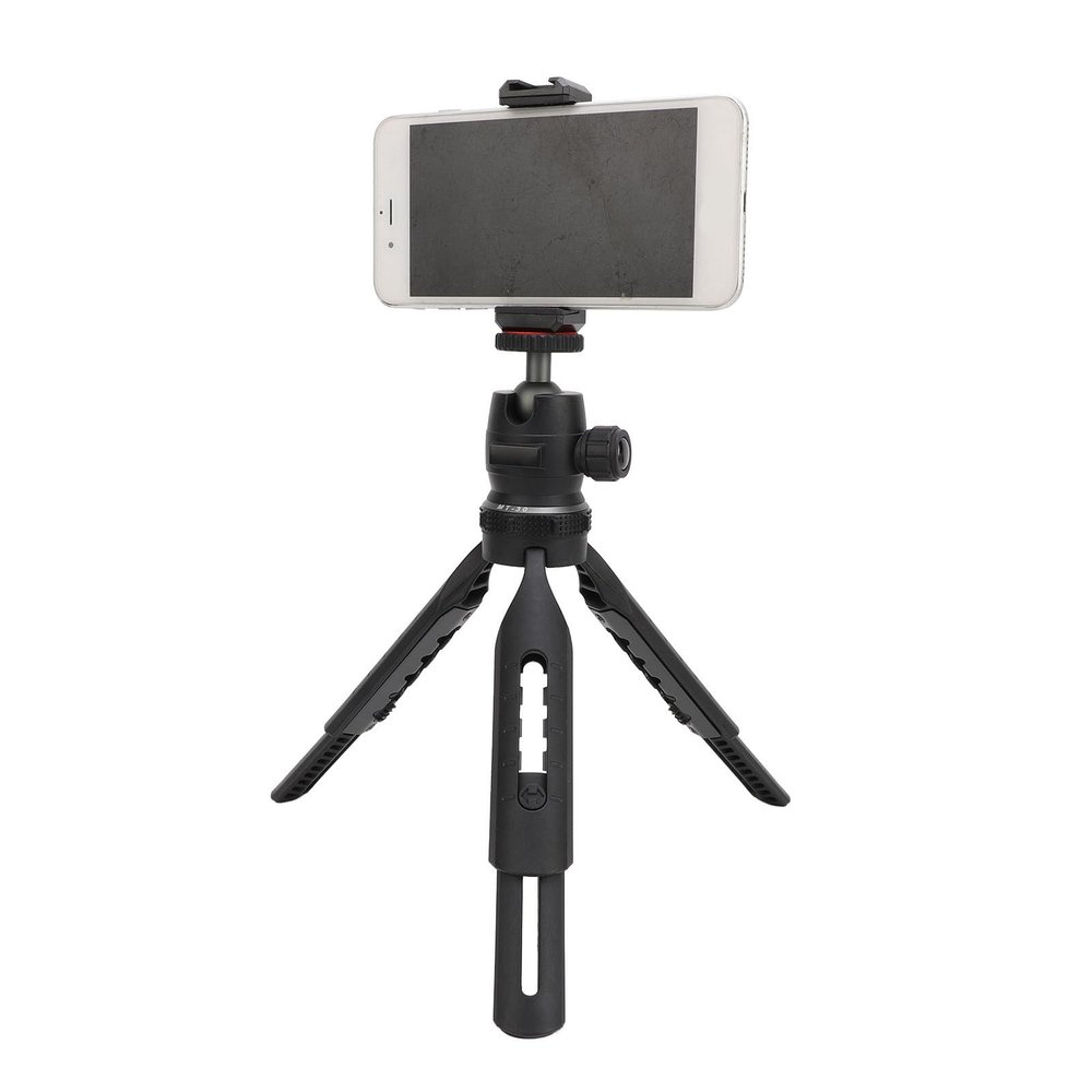Mini Phone Tripod: Compact Aluminum & ABS Design, Easily Switch Between Modes, Includes Cold Shoe Port and 1/4 Interface for Live Stream & Photography