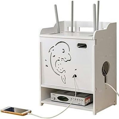 Router Cover Decorative Box Router Storage Box Router Bracket Set-top 3 Tiers Set-top Box Supports Home and Office Router Adjustable Cable Box Games Consoles, TV Accessories Stands(25 * 17 * 34cm)