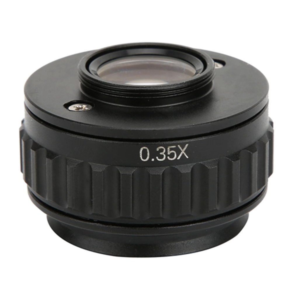 0.35X CTV Microscope Lens Camera Interface Adapters, Trinocular Stereo Microscope Eyepiece Adapter with Metal, Optical Glass for Observing Small Objects, Microscope