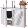Router Cover Decorative Box Wall-Mounted Floating Router Shelf/2 Tiers Set-top Box Supports/Storage Wall-Mounted Shelf Bracket/Home and Office Router Adjustable Cable Box Stands view 1