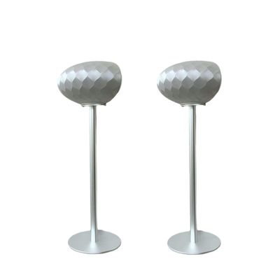 ZGOUO Speaker Floor Stand is Compatible with Bowers&Wilkins Formation Wedge Speakers Made of Aluminum Alloy Material Using Screws to fix The Audio, Hidden Power Cord Design (Silver Pair)