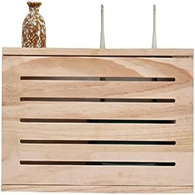 Router Cover Decorative Box Storage Wall-Mounted Shelf Bracket Wall Mount Router Stand Floating Wall Mounted Shelf Home and Office Router Adjustable Cable Box Stands(34 * 9 * 20cm)