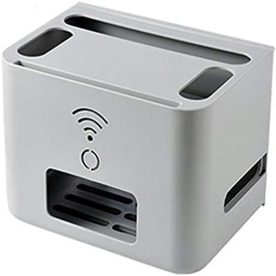 Router Cover Decorative Box Router Storage Box,Router Storage Box Router Bracket Set-top Box 2 Tiers Set-top Box Supports Home and Office Router Adjustable Cable Box Stands(Gray)