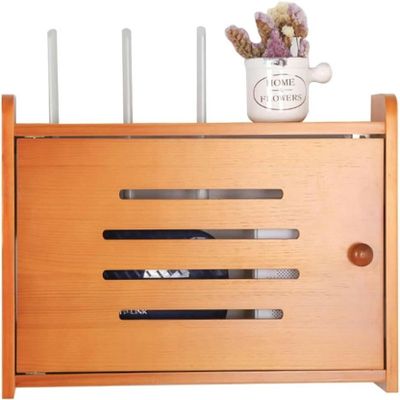 Router Storage Box,Cable Box wall Mount, Router Shelf, Cable Power Plug Wire Storage Boxes Multi Function Storage Rack