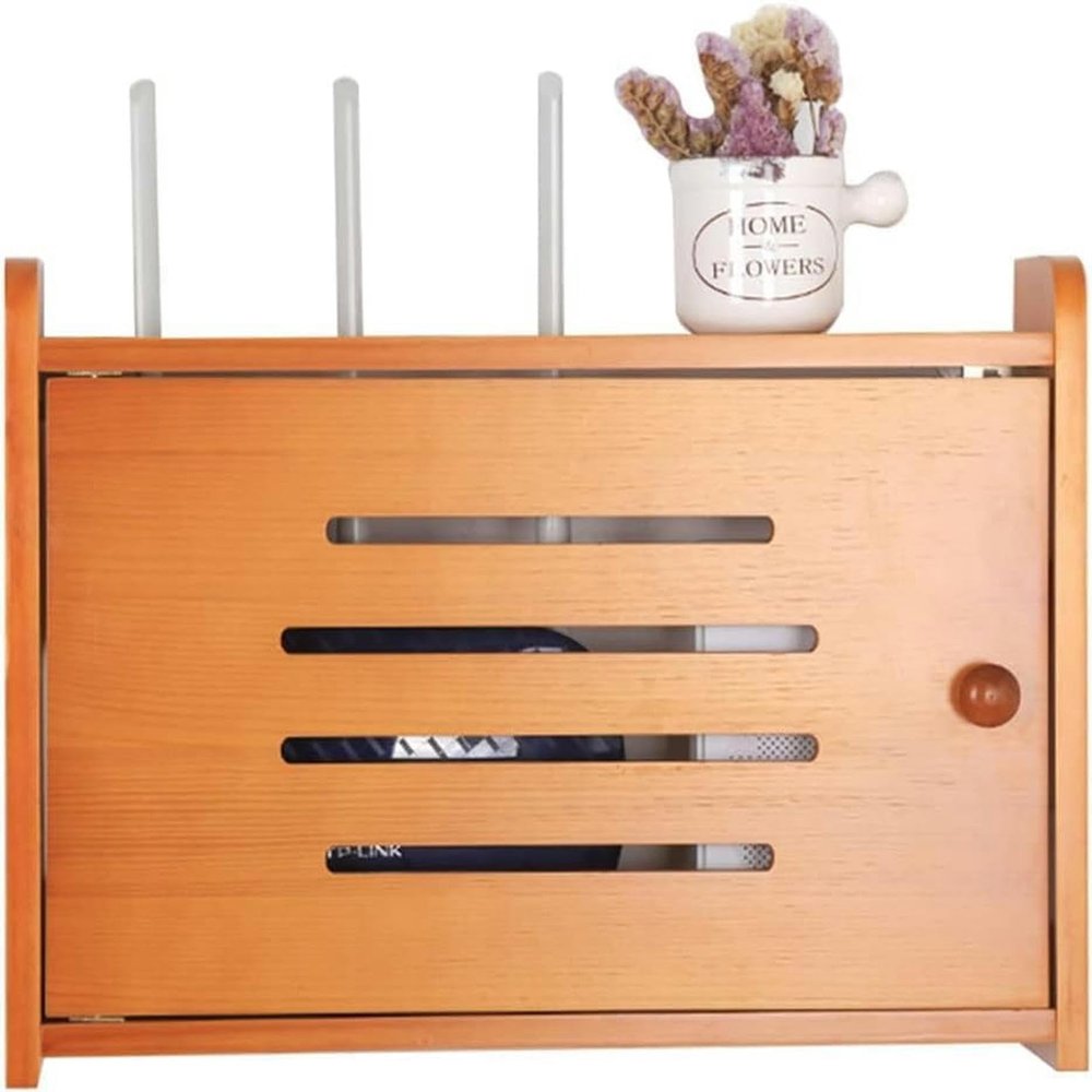 Router Storage Box,Cable Box wall Mount, Router Shelf, Cable Power Plug Wire Storage Boxes Multi Function Storage Rack