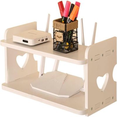 Router Storage Box,Cable Box wall Mount, Router Shelf, Wireless Router Storage Box Router Shelf Decorative Storage Box(White)