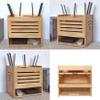Router Storage Box,Cable Box wall Mount, Router Shelf, Wooden Cable Management Boxes for Router Cable Organizer Power Charger Desktop Storage Organizer Box(Dark Green) view 4