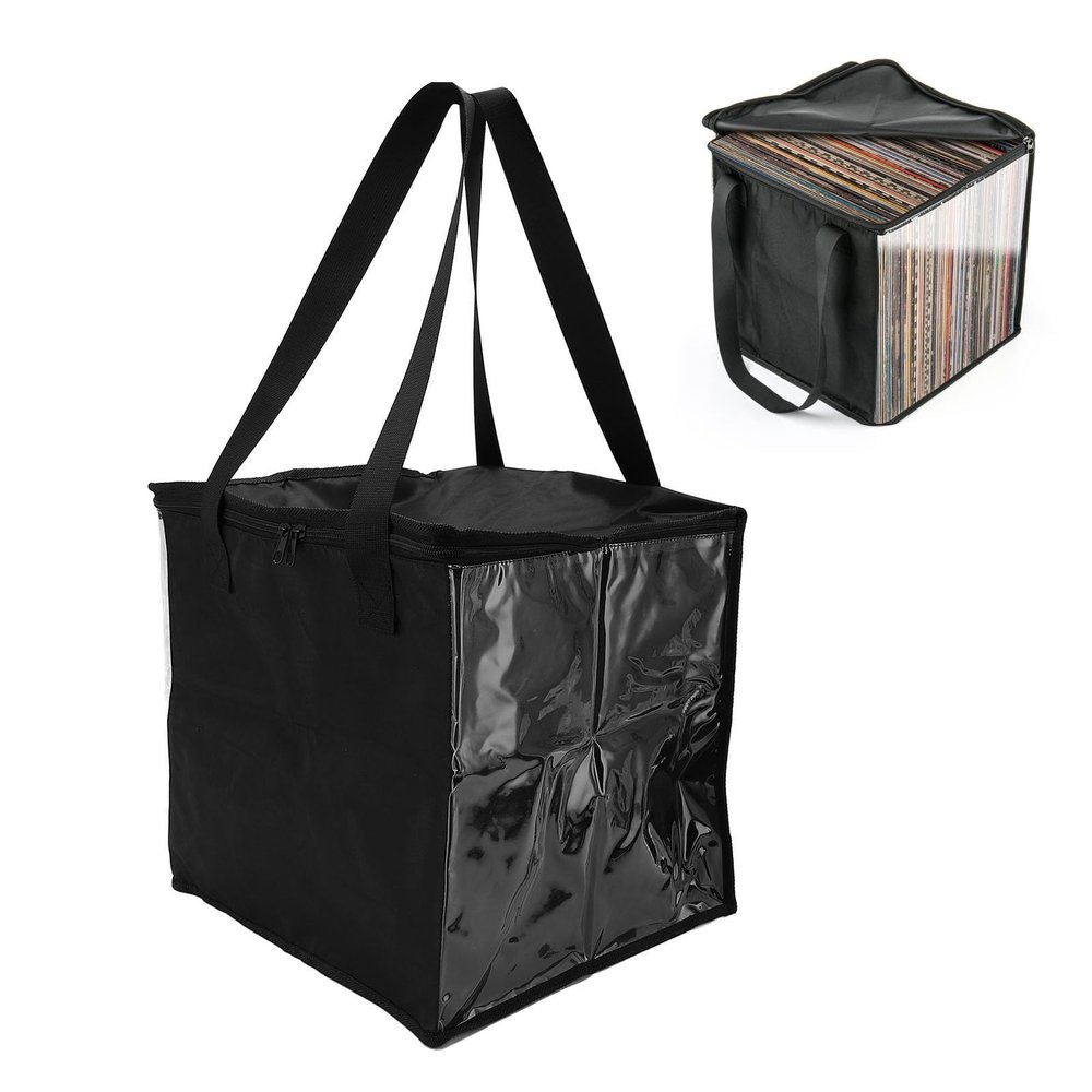 Record Storage Bag, Transparent Album Carrying Case Bag, Record Travel Carrying Bag, Holds up to 50pcs 12 Inch Records