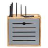 Router Storage Box,Cable Box wall Mount, Router Shelf, Desktop Hider Rack Router Fenches Router Organizer Power Strip and Cable Management Storage Box(Brown) view 1