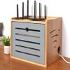 Router Storage Box,Cable Box wall Mount, Router Shelf, Desktop Hider Rack Router Fenches Router Organizer Power Strip and Cable Management Storage Box(Brown) view 3