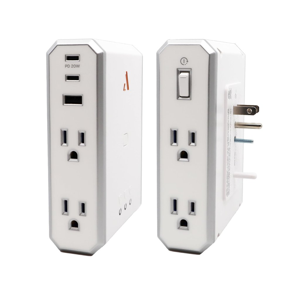 Austere V Series, Appliance Wall Power 4 Outlet Surge Protector for Kitchen, 3000 Joules, 1 USB-C 20W Fast Charger, 2.4 amps USB-C and A Ports, Overcurrent Protection, 5 Year Component Guarantee