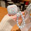 Lovely Clear Light Blue Flower Pattern Case for AirPods 3rd Generation 2021, Shock-Absorbing Case Cover with Pendant Accessories for Women Men view 2