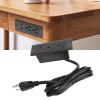 Recessed Power Strip Fast Charging Outlet USB C USB A Ports for Furniture 12A (Black) view 3