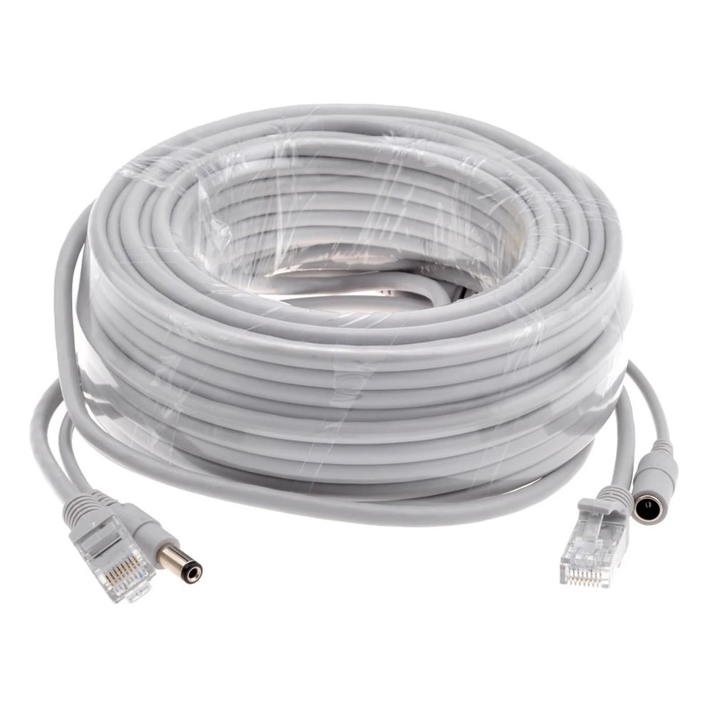 ACGTUY CAT5/CAT-5e Ethernet Cable RJ45 + DC Power Supply Network LAN Cable 5M/10M/15M/20M/30M Suitable Compatible with The System IP Cameras and NVR Systems(5M)