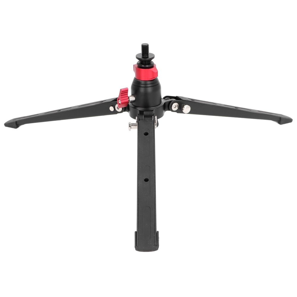Aluminum Mini Tripod, Tabletop Desktop Stand Compact Tripod with 3/8 Inch Screw, Desktop Tabletop Stand Grip Accessories, for Gimbal Stabilizer DSLR Camera and Monopod Black