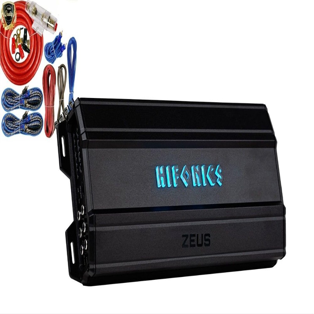 Hifonics ZD-1750.5D Zeus Delta 1750W 5-Channel Car Audio Amplifier with Complete 5-Channel 4 Gauge Installation Wiring Kit, Class D Design for Superior Sound