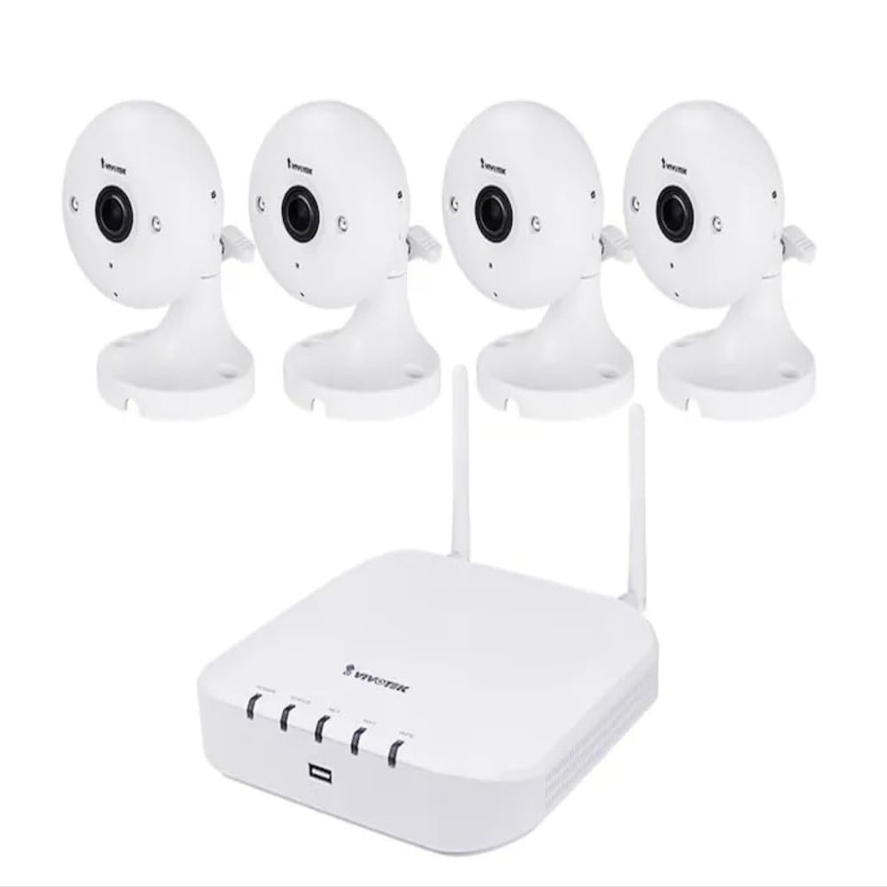 ND8212W 4 Channel IP + WiFi NVR w/Built-in WiFi - 2TB w/ 4 x 2MP Indoor Cube IP Security Cameras