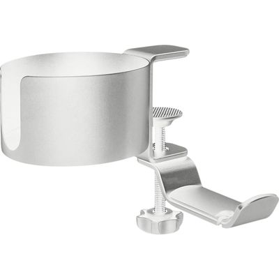HOLIDYOYO Adjustable Rotating Desk Mount Headphone Hanger Multi-Function Cup Holder Premium Aluminum Alloy Non-Slip Design for Home Office and Bars