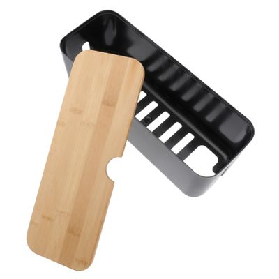 MERRYHAPY Wooden Cover Cord Organizer for Storage for Cables and Adapters Keeps Wires Hidden and Safe from and Pets