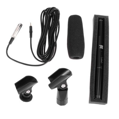 Alasum 1set Outdoor Interview Microphone Portable Camera Mic for Live Streaming Recording Compatible Phone Cameras High Sensitivity Shock-Absorbing Design Black