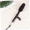 Alasum 1set Outdoor Interview Microphone Portable Camera Mic for Live Streaming Recording Compatible Phone Cameras High Sensitivity Shock-Absorbing Design Black view 2